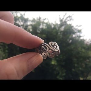 Chunky hearts ring .925 sterling silver size 6.5